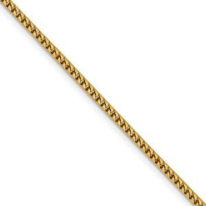 2mm 14k Yellow Gold Solid Franco Chain Necklace, 18 Inch
